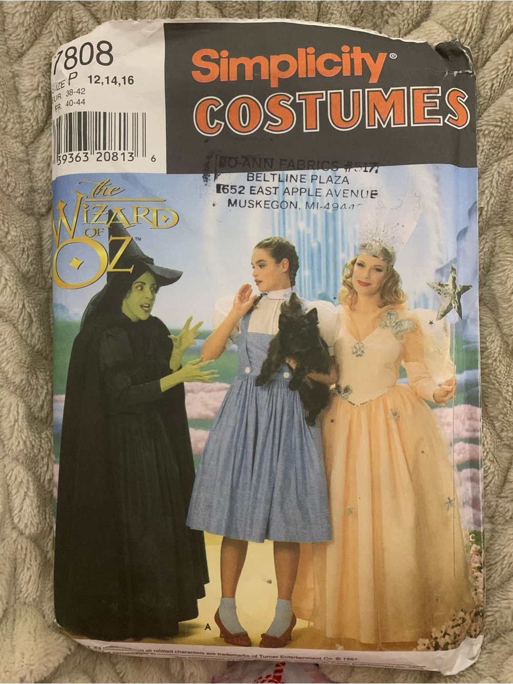 Simplicity Wizard of Oz Dorothy, Wicked Witch, & Glenda Costume Pattern. New